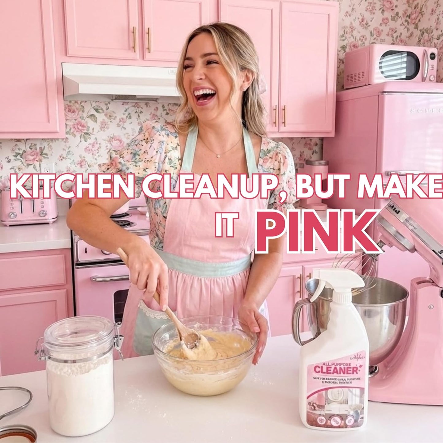 Pink All-Purpose Cleaning Spray – Non-Toxic, Pet & Kid Safe, Multi-Surface Cleaner for Walls, Furniture, Counters, Bedrooms & Everyday Surfaces – Aesthetic Clean-Girl Room Spray