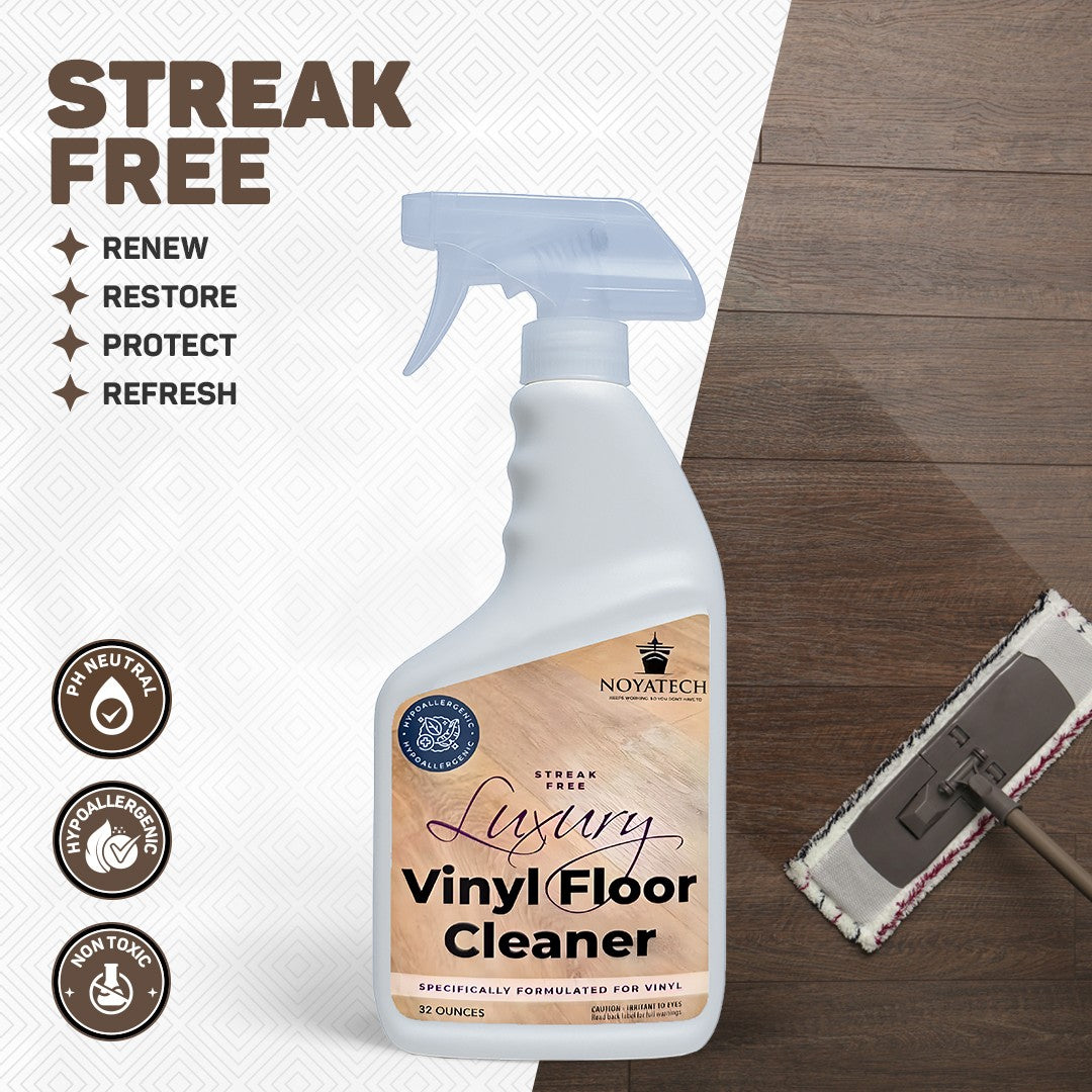 Luxury Vinyl & Hardwood Floor Cleaner – Streak-Free, pH Neutral, Hypoallergenic Spray for Laminate, natural & Sealed Wood