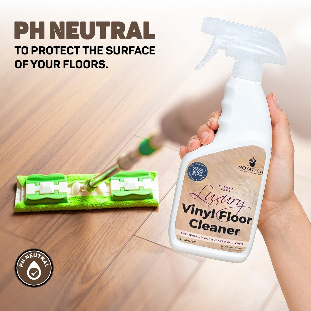 Luxury Vinyl & Hardwood Floor Cleaner – Streak-Free, pH Neutral, Hypoallergenic Spray for Laminate, natural & Sealed Wood