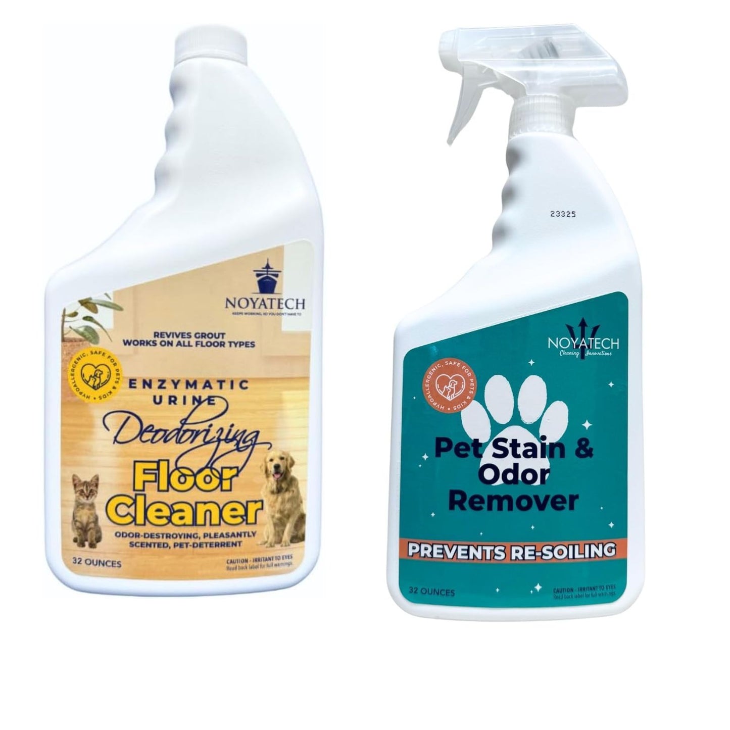 Pet Stain and Odor Remover, 2 Quarts Combo, Enzymatic Urine Deodorizing Floor Cleaner, Safe for Kids and Pets