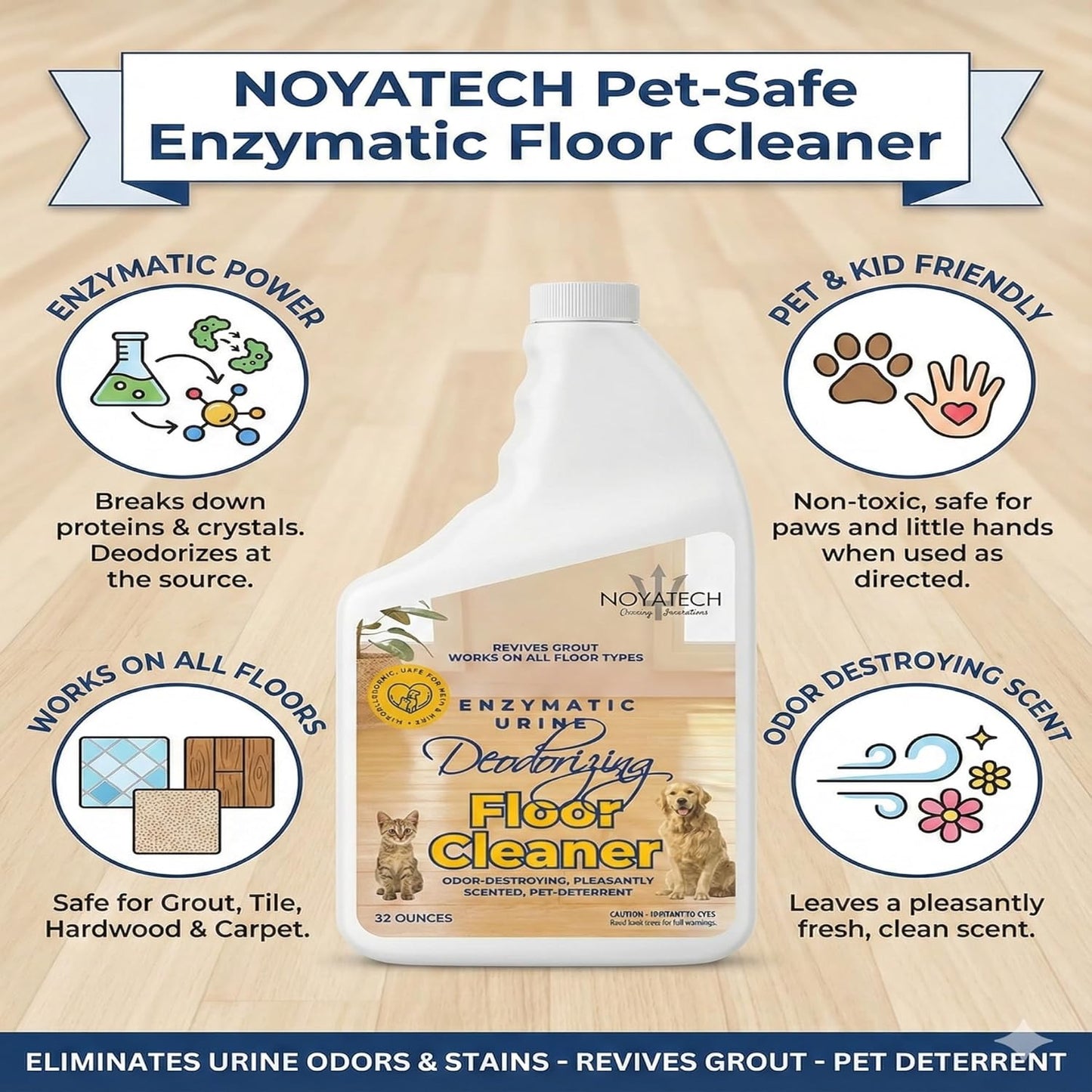Urine Deodorizing Floor Cleaner – Enzymatic, Non-Toxic & Long-Lasting