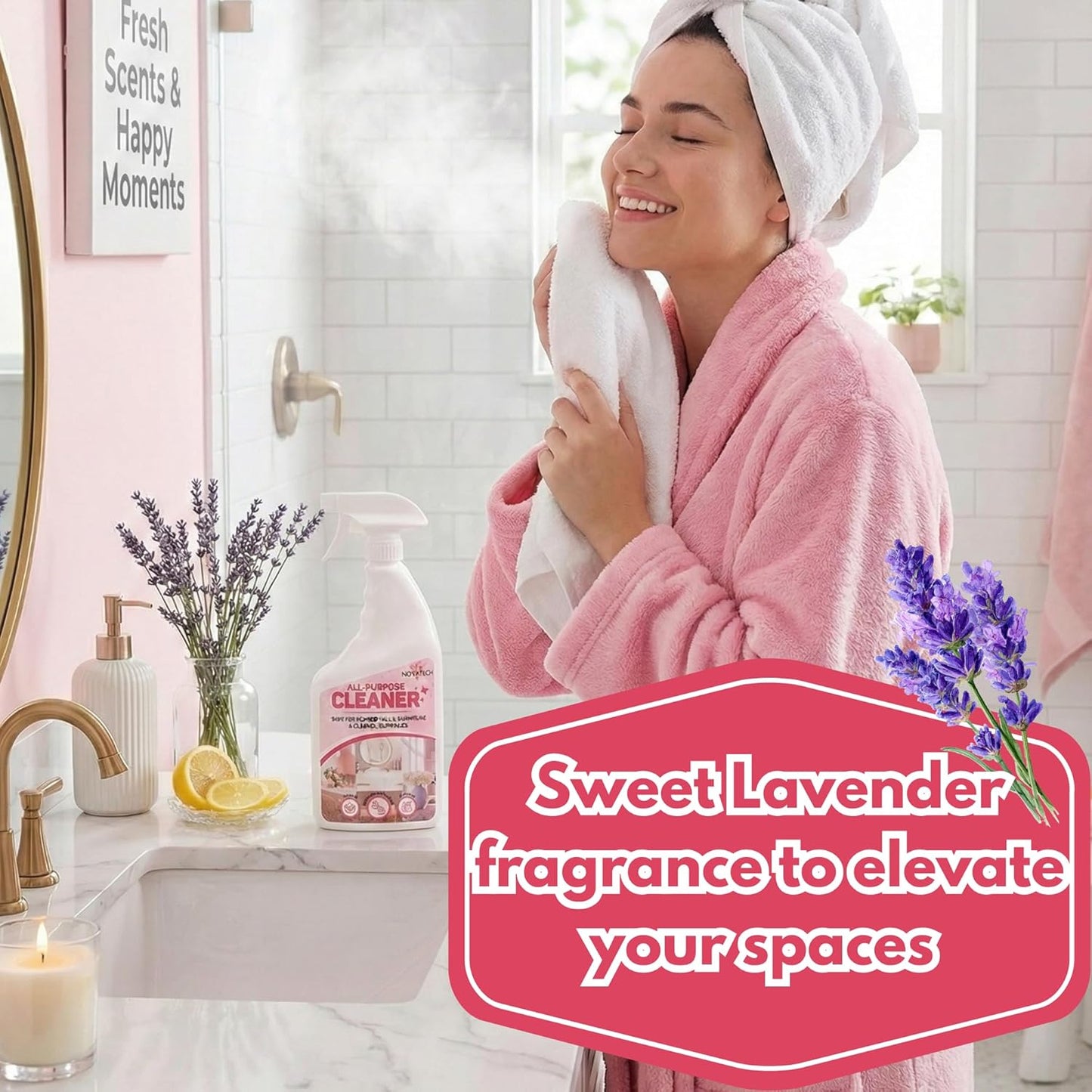 Pink All-Purpose Cleaning Spray – Non-Toxic, Pet & Kid Safe, Multi-Surface Cleaner for Walls, Furniture, Counters, Bedrooms & Everyday Surfaces – Aesthetic Clean-Girl Room Spray