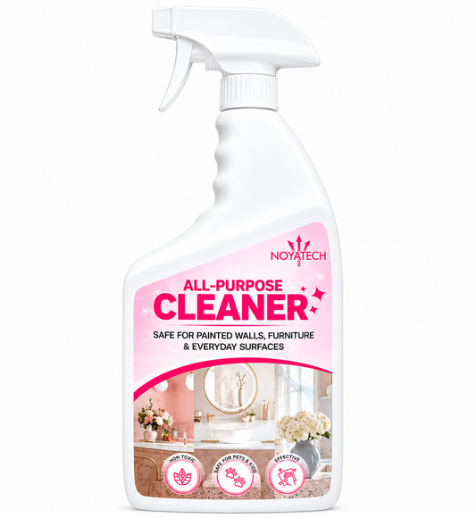 NOYATECH Pink All-Purpose Cleaner spray bottle — non-toxic, pet & kid safe luxury multi-surface cleaner for walls, furniture and everyday surfaces