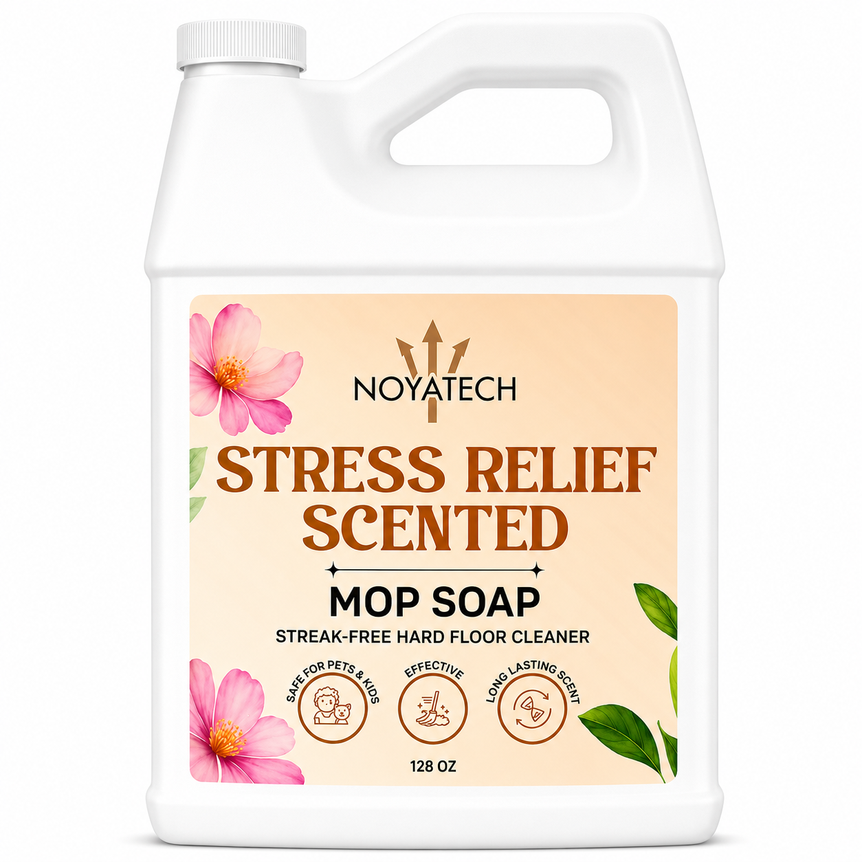 NOYATECH Mop Soap stress relief scented floor cleaner concentrate — non-toxic, pet & kid safe, streak-free for hardwood, tile, marble & stone