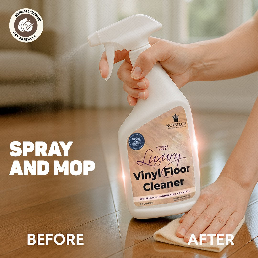 Luxury Vinyl & Hardwood Floor Cleaner – Streak-Free, pH Neutral, Hypoallergenic Spray for Laminate, natural & Sealed Wood