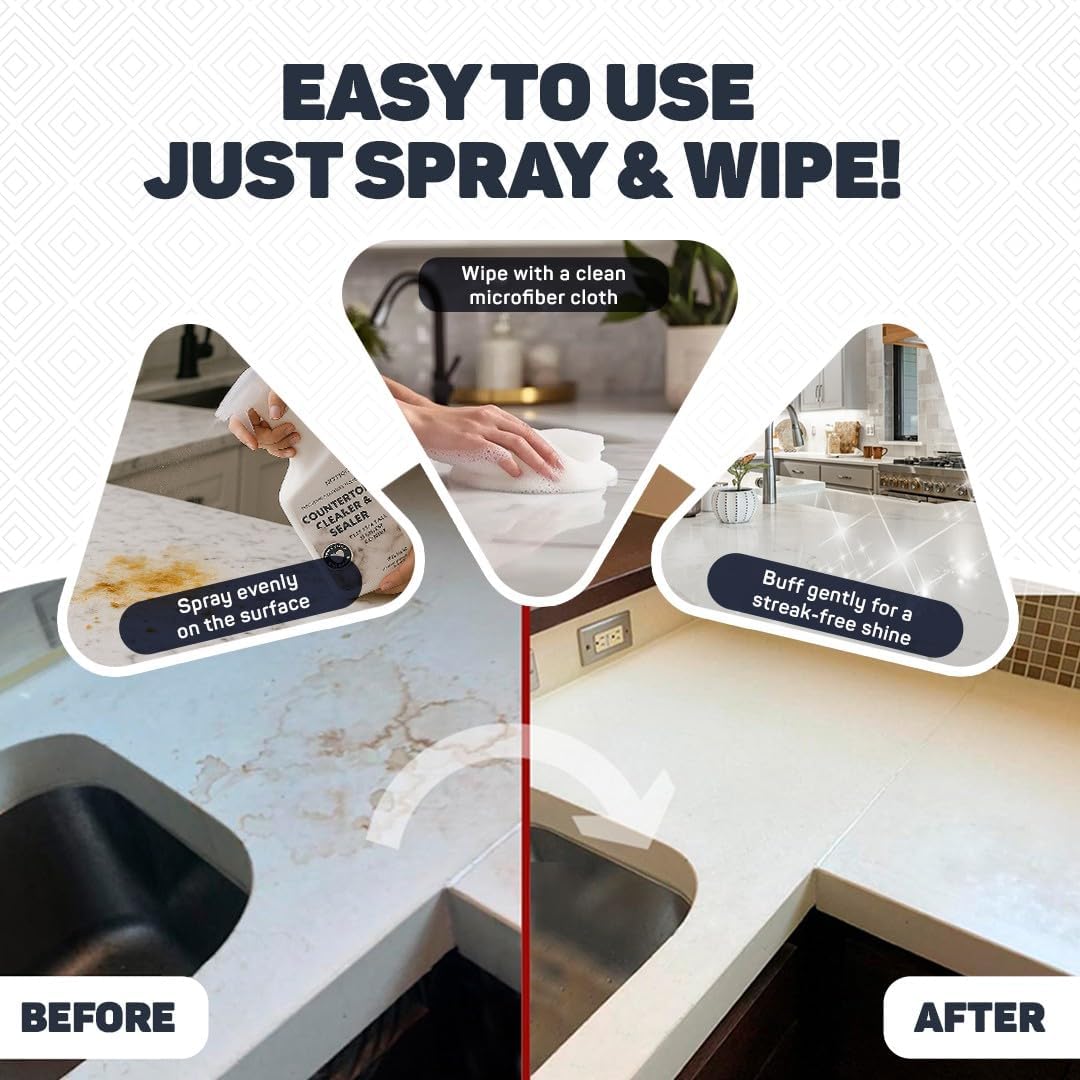 Food-safe surface cleaner for granite and quartz