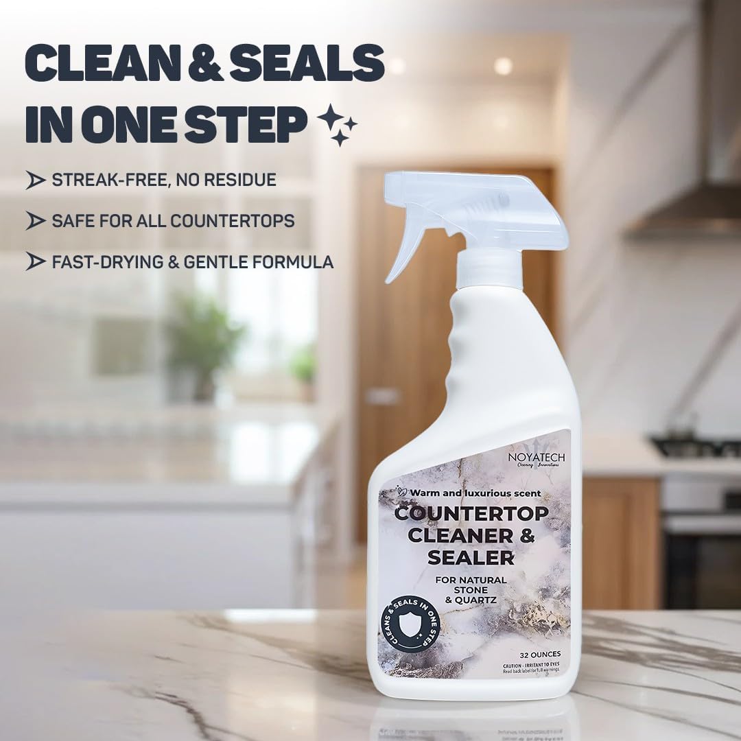 Streak-free plant-based kitchen counter cleaner