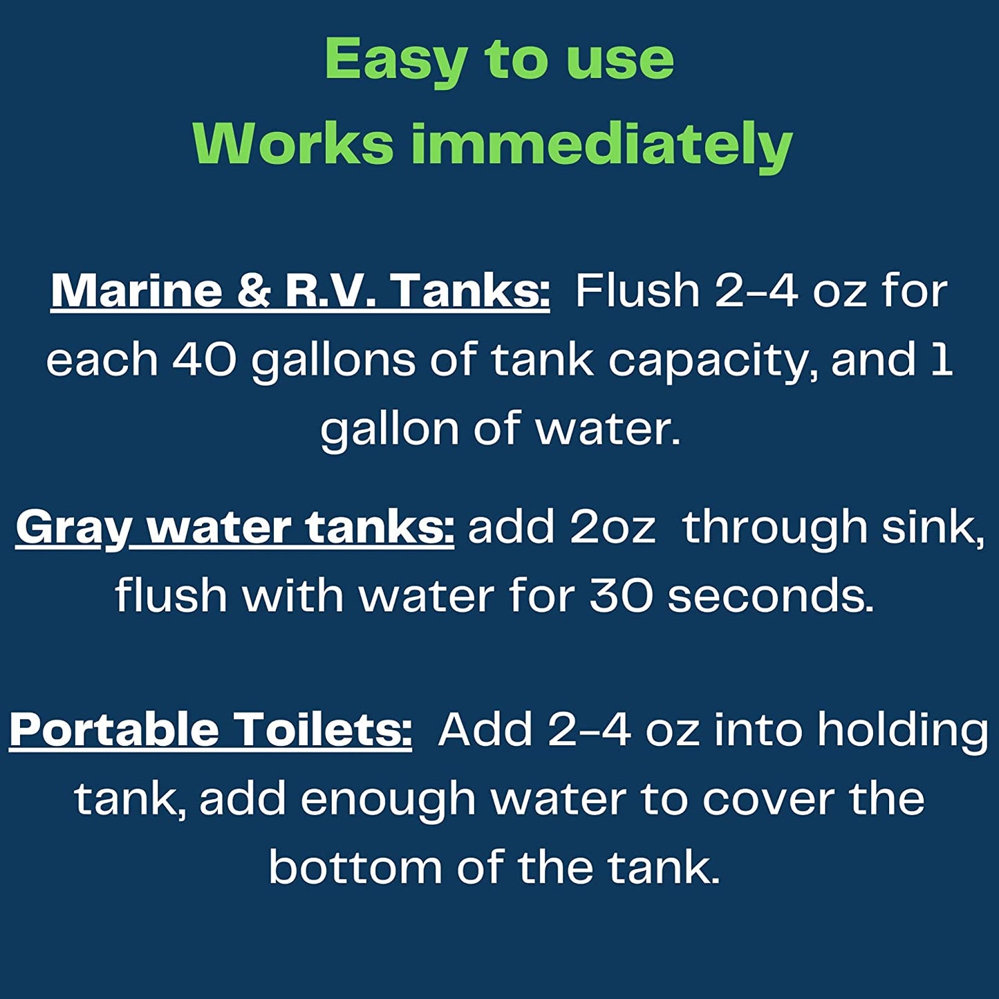 rv  marine Holding Tank Treatment and Deodorizer