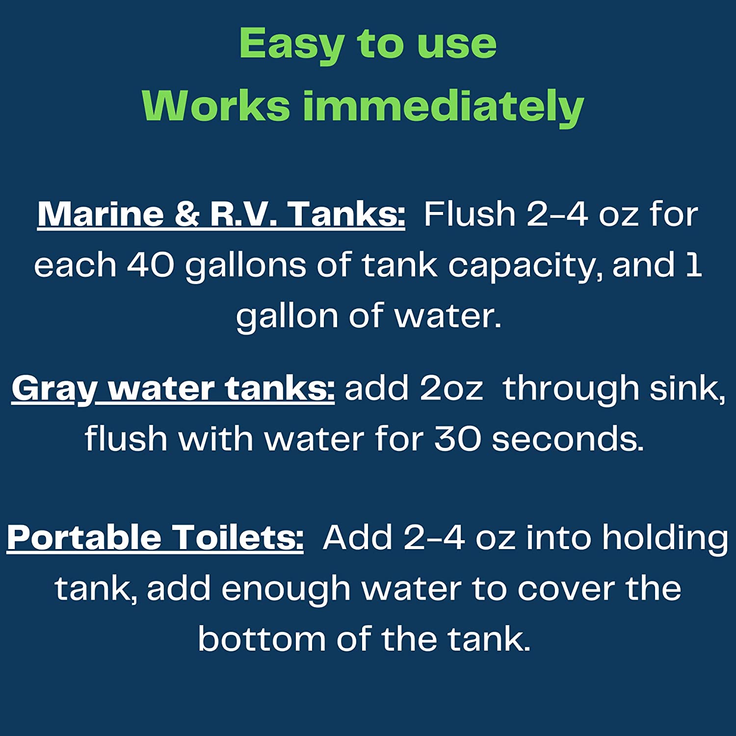 rv  marine Holding Tank Treatment and Deodorizer